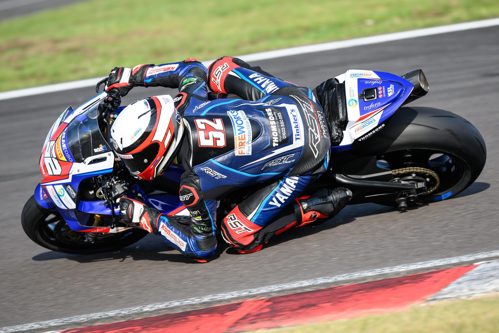 Kam leaning through a corner at Donington.