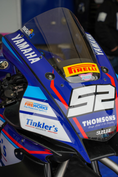 Tinkler's Yamaha R1 with the Jenner sticker.